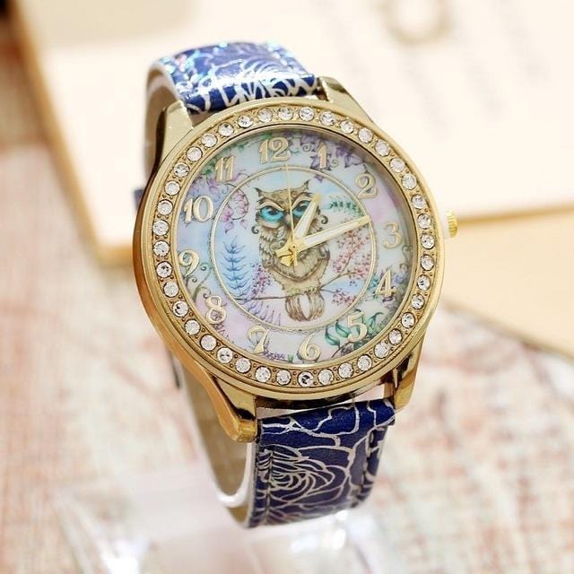 Women's Watches Super Cute Owl Design Watch Blue - DiyosWorld