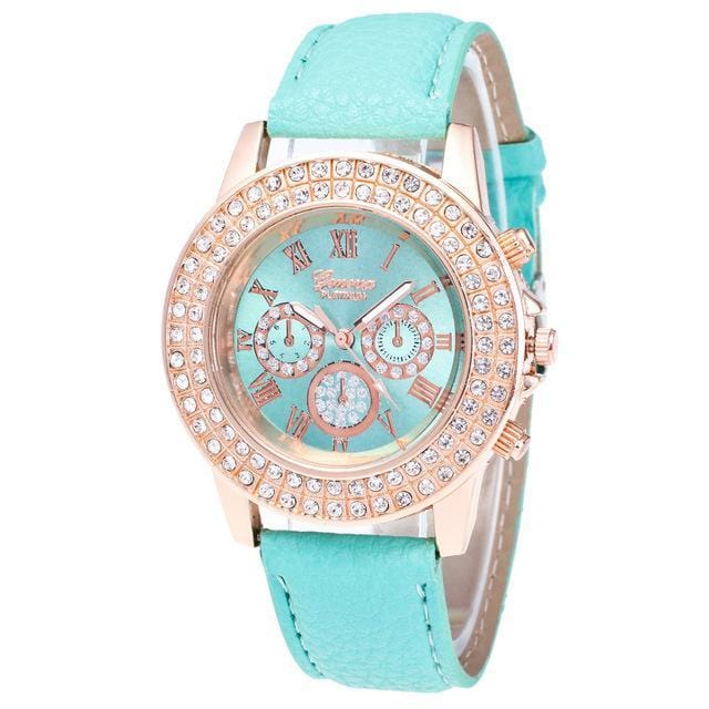 Women's Watches Luxury Rhinestone Crystal Watch Green - DiyosWorld