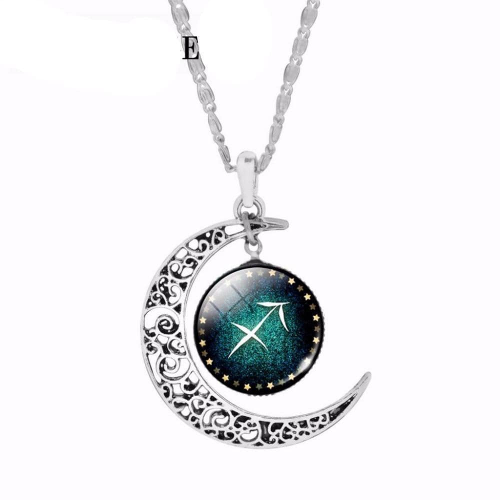 Zodiac Cabochon Glass Pendant Necklaces - DiyosWorld